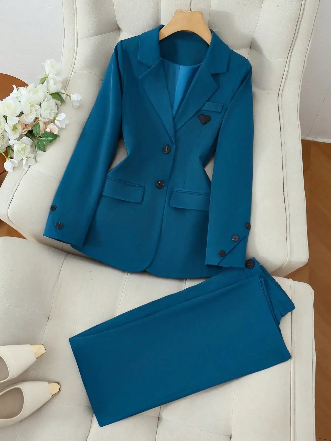 AMEHE Women’s Single-Breasted 2-Piece Suit Set