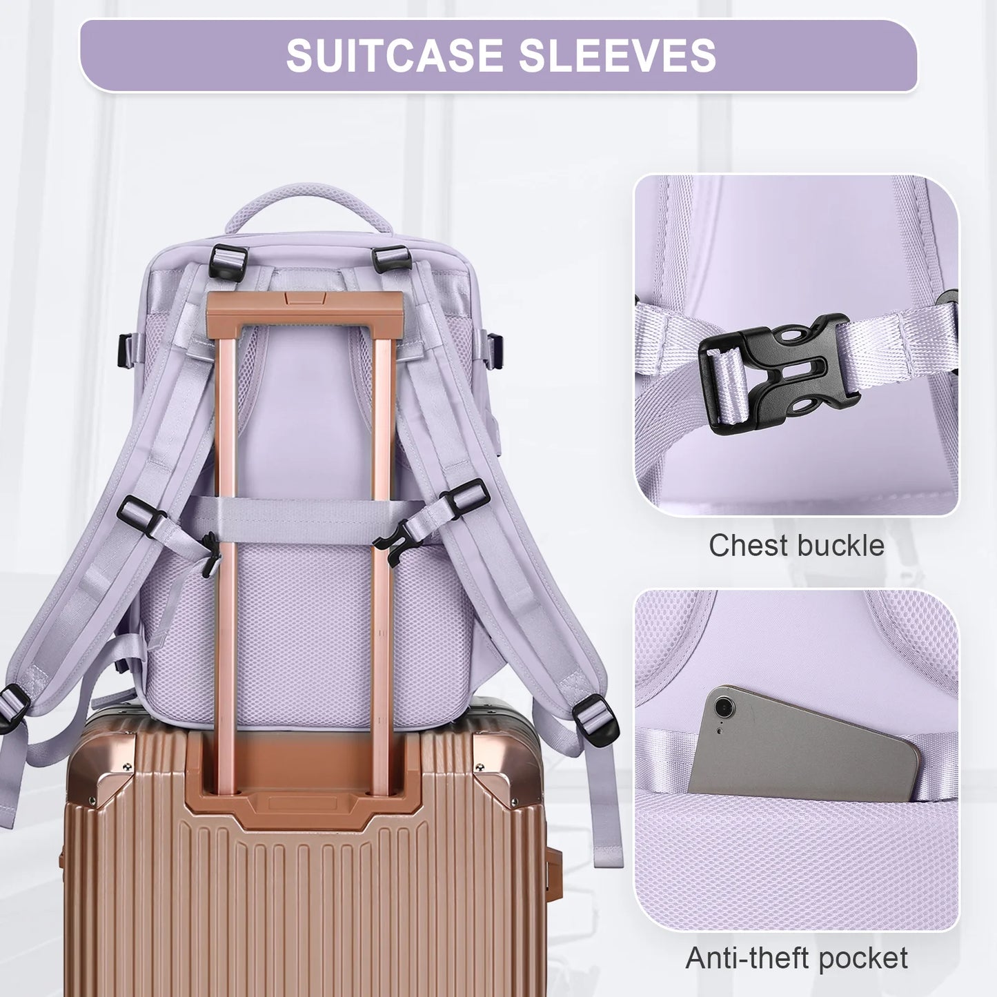 Women’s TSA-Approved Travel Laptop Backpack – Carry-On Weekender Bag