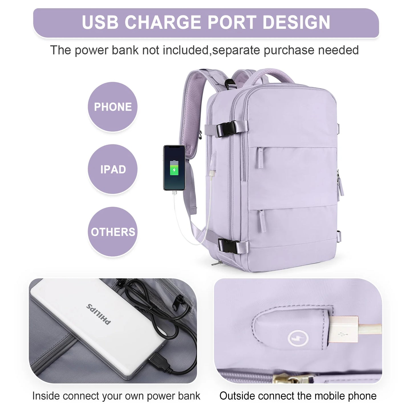 Women’s TSA-Approved Travel Laptop Backpack – Carry-On Weekender Bag