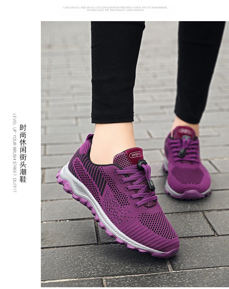 Women’s Platform Lace-Up Sneakers – Casual Running & Vulcanized Shoes