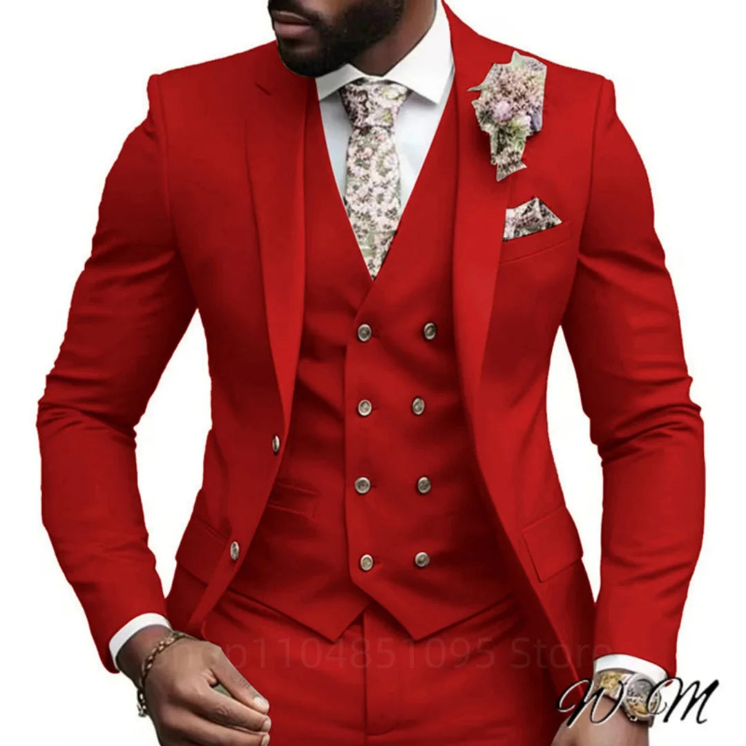 AMEHE Cool high quality 3Pcs Elegant Suits for Men