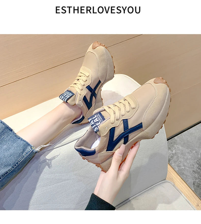 Ladies’ Fashion Platform Sneakers – Casual Running Shoes