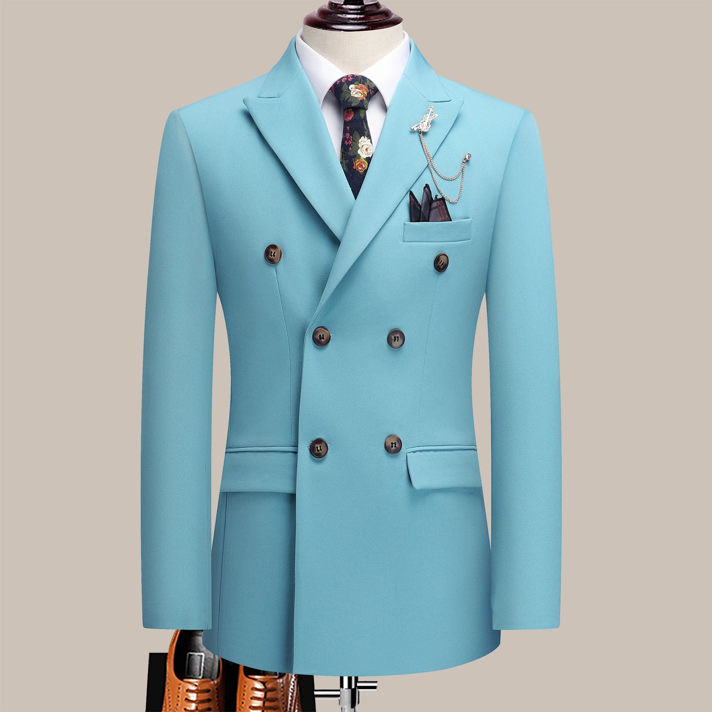 AMEHE Men’s 2-Piece Business Suit – Lapel Collar