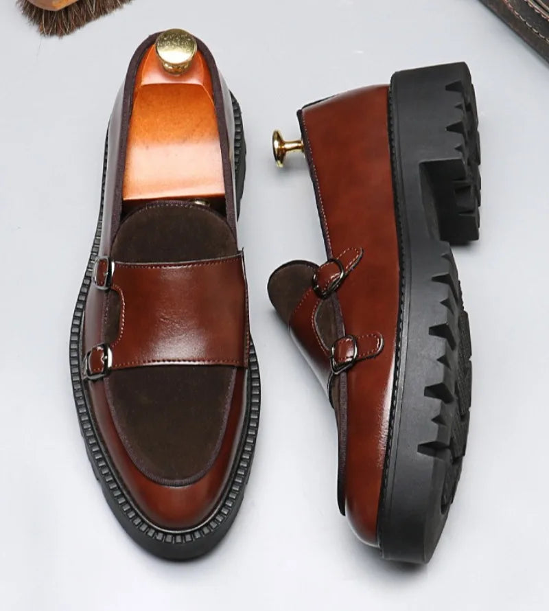 Classic Men’s Patchwork Dress Shoes – Elegant & Stylish