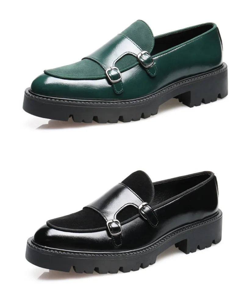 Classic Men’s Patchwork Dress Shoes – Elegant & Stylish