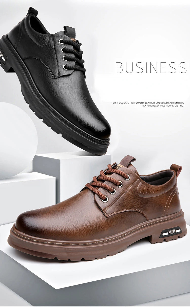 Men’s Retro Platform Loafers – Spring/Autumn Casual Shoes
