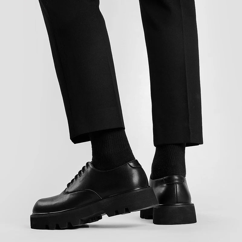 Men’s Summer Business Shoes – Solid Color Leather Low-Tops