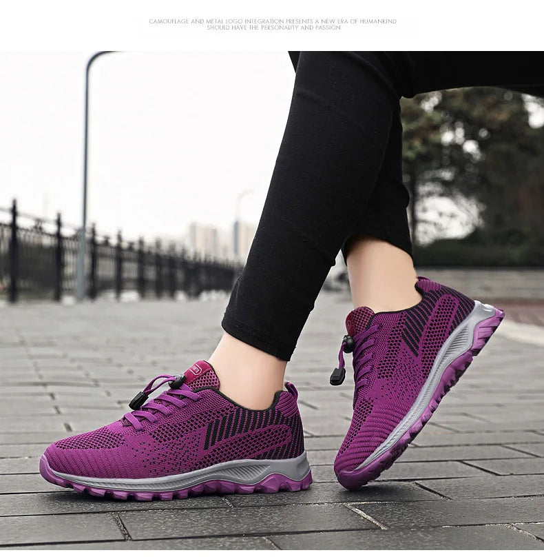Women’s Platform Lace-Up Sneakers – Casual Running & Vulcanized Shoes