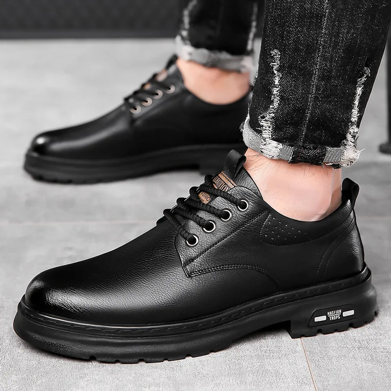 Men’s Retro Platform Loafers – Spring/Autumn Casual Shoes