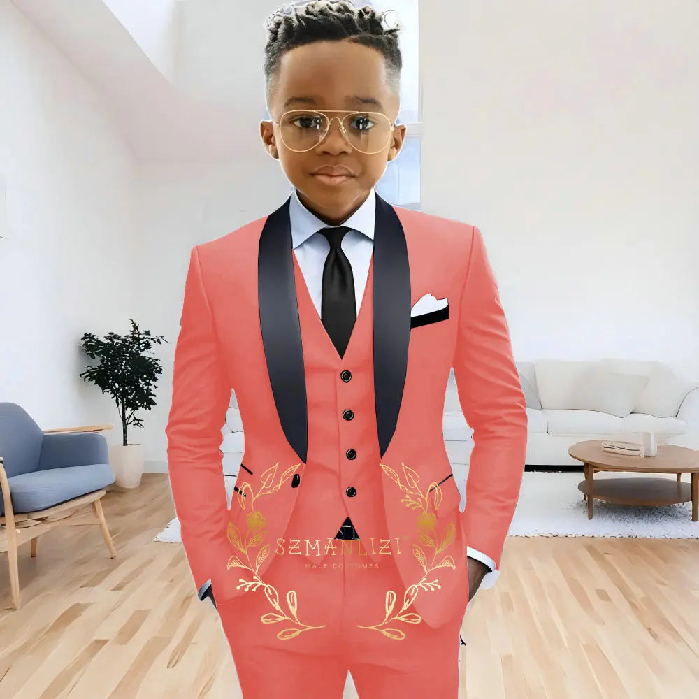 AMEHE Boys’ 3-Piece Navy Blue Formal Suit