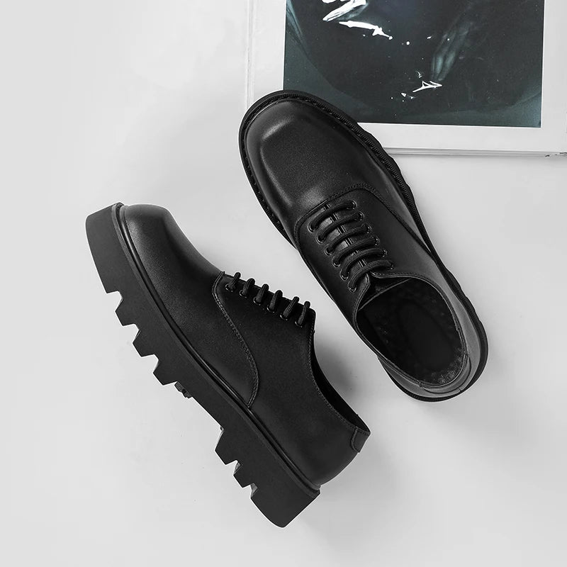 Men’s Summer Business Shoes – Solid Color Leather Low-Tops