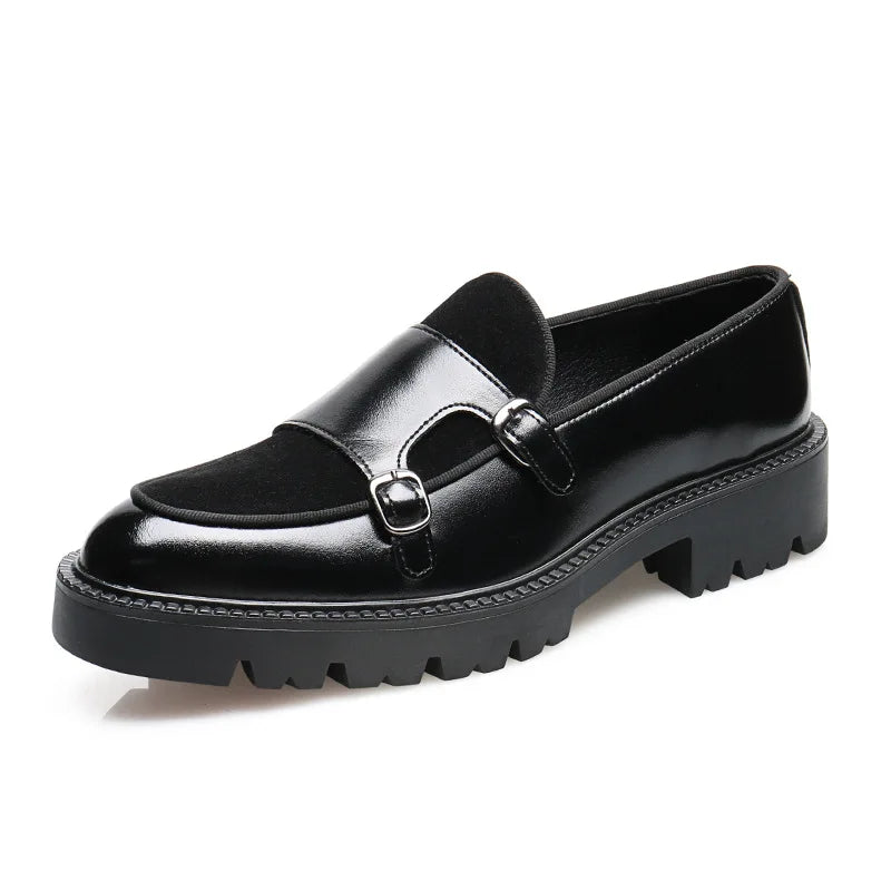 Classic Men’s Patchwork Dress Shoes – Elegant & Stylish