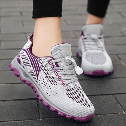 Women’s Platform Lace-Up Sneakers – Casual Running & Vulcanized Shoes