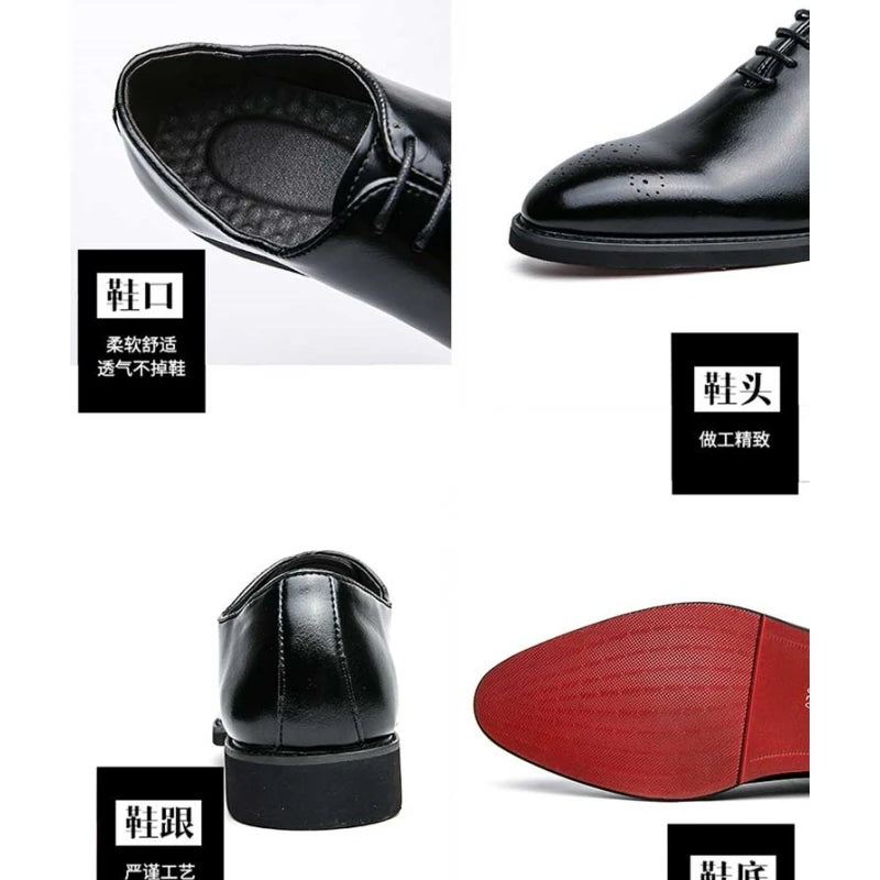 Classic Men’s Dress Shoes – Round-Toe Lace-Up Brogues