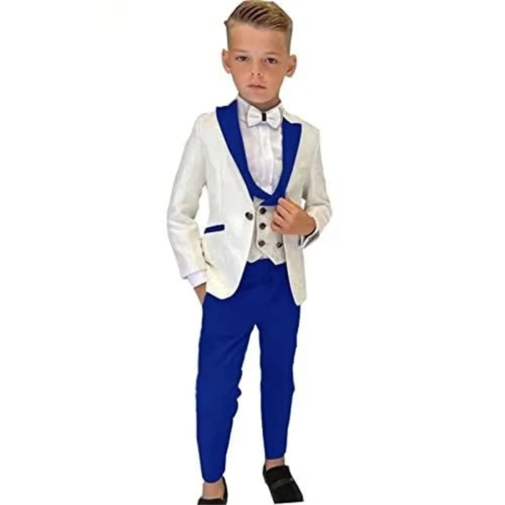 AMEHE Boys’ Paisley 4-Piece Suit – Blazer, Vest & Pants