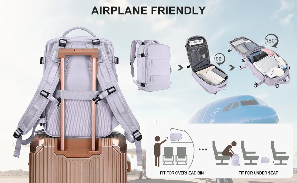 Women’s TSA-Approved Travel Laptop Backpack – Carry-On Weekender Bag