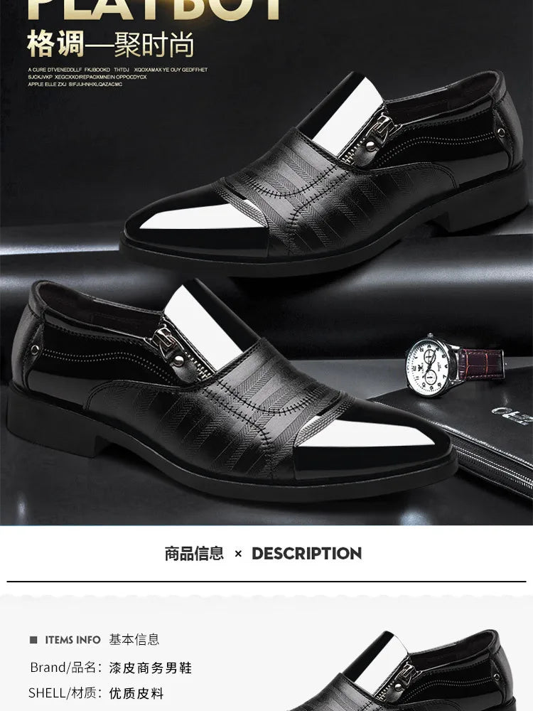 Men’s Business Formal Shoes – Classic Black Oxford Slip-On