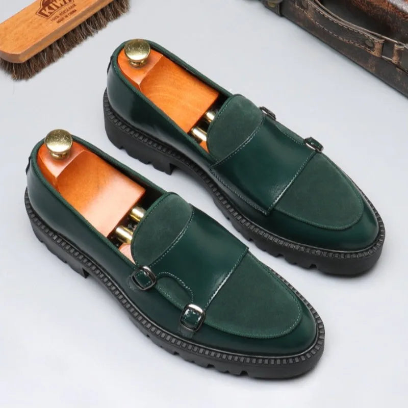 Classic Men’s Patchwork Dress Shoes – Elegant & Stylish