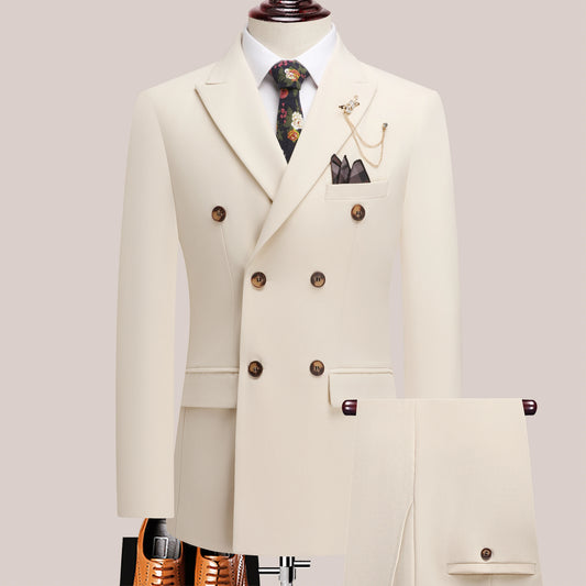 AMEHE Men’s 2-Piece Business Suit – Lapel Collar