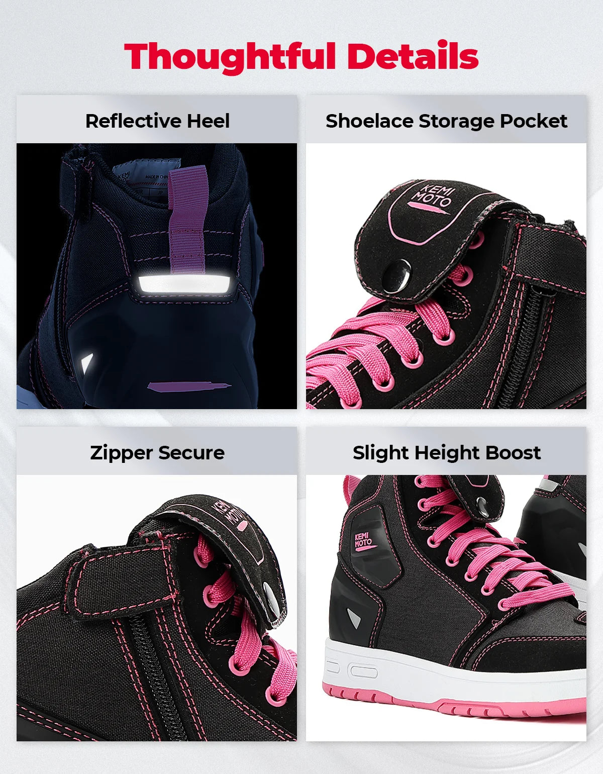 Women’s Motobike Shoes – Ankle & Toe Reinforced Safety