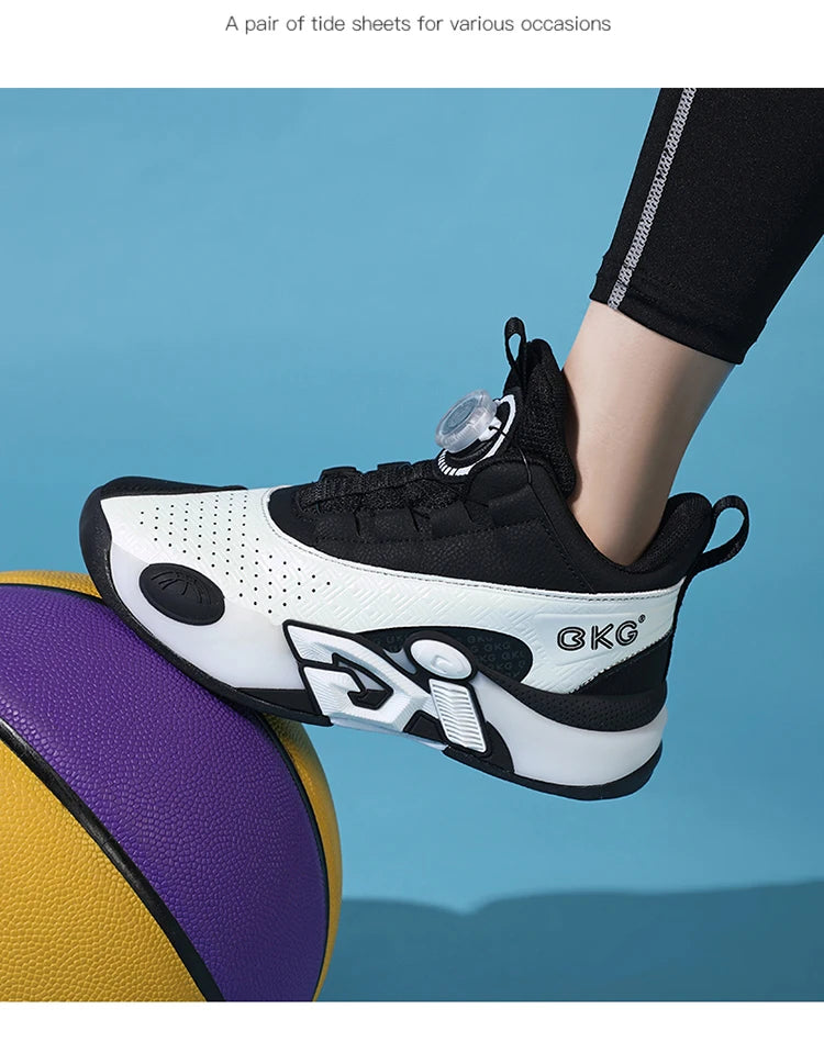 Children’s Youth Basketball Sneakers – Breathable Leather Footwear