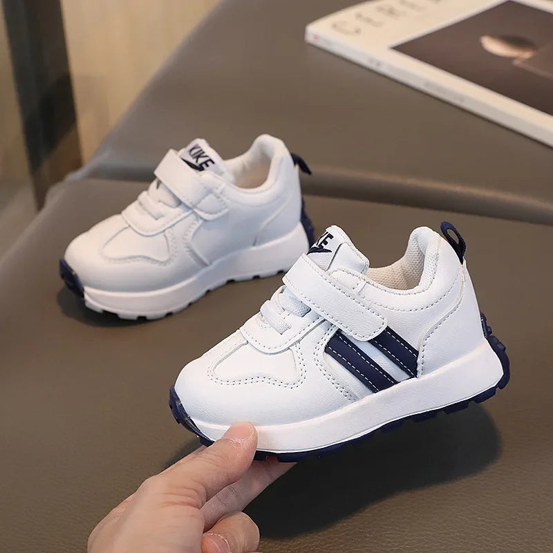 Kids’ Casual Running Shoes – Soft Sole, Hook & Loop, Breathable Sneakers