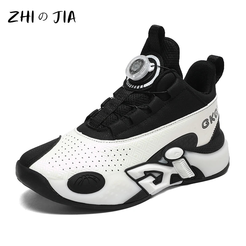 Children’s Youth Basketball Sneakers – Breathable Leather Footwear