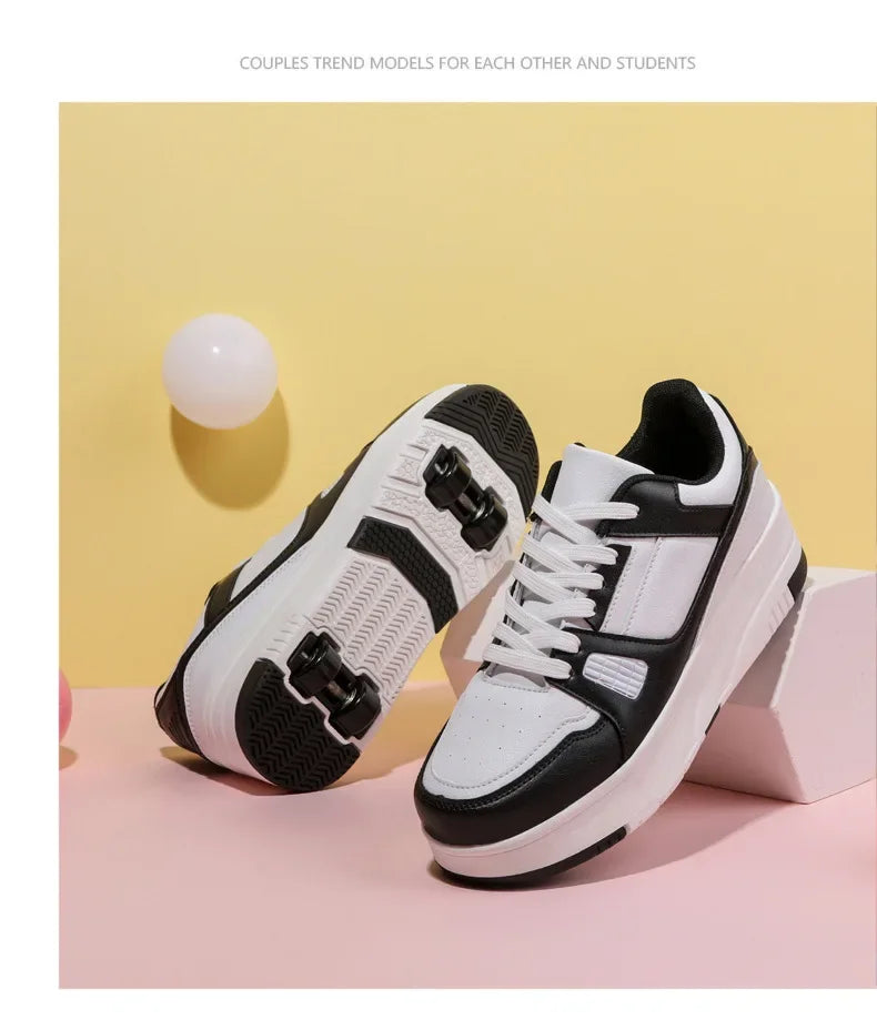 Boys & Girls 4-Wheel Skate Sneakers – Fashionable & Fun