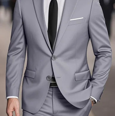 AMEHE Men’s Slim 2-Piece Formal Suit – Spring to Winter