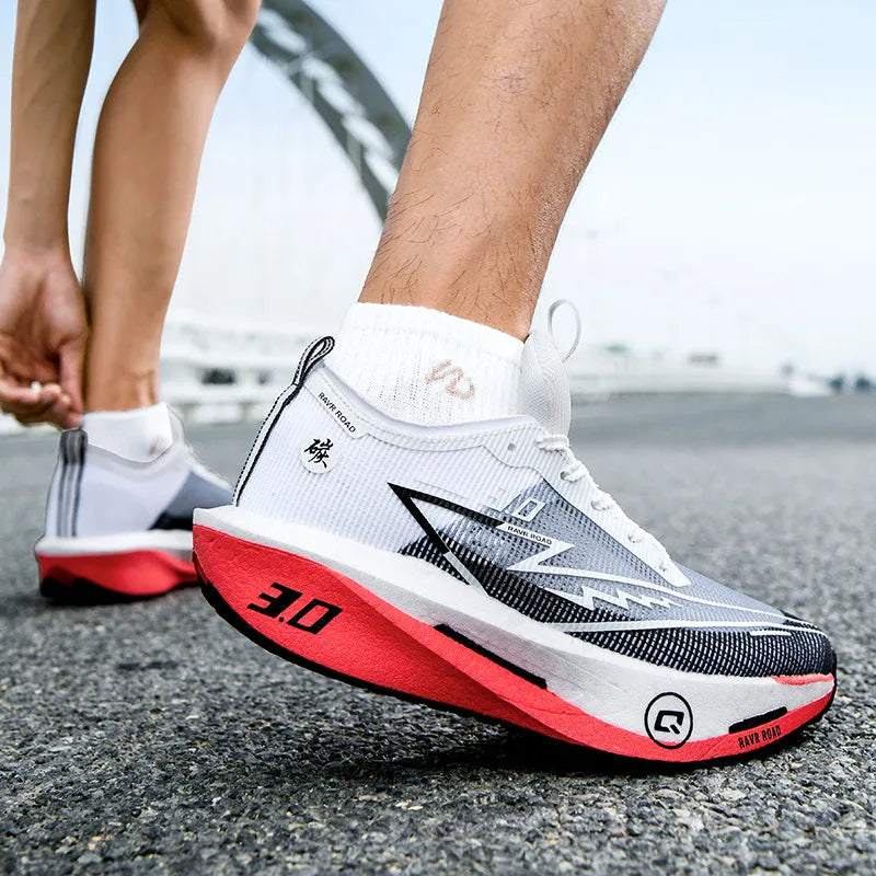 Carbon Plate Running Shoes – Lightweight Breathable Marathon Sneakers for Men & Women, Non-Slip Athletic Training Shoes