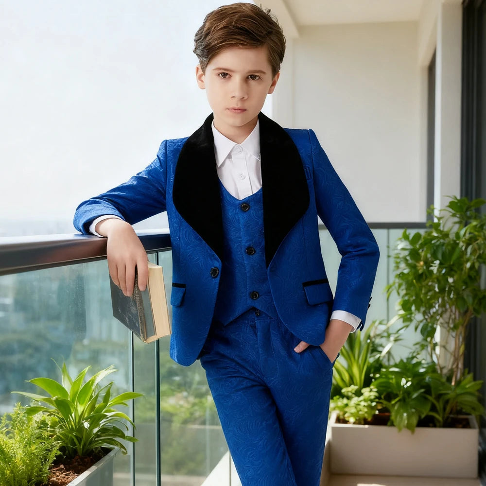 AMEHE Boys’ Luxury White Formal Suit