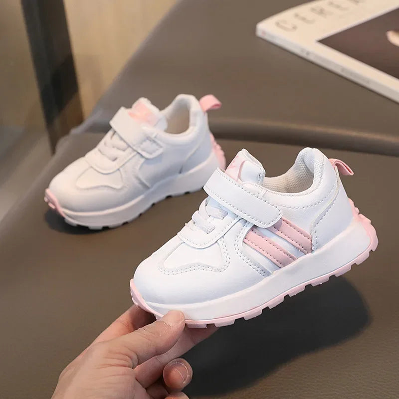 Kids’ Casual Running Shoes – Soft Sole, Hook & Loop, Breathable Sneakers