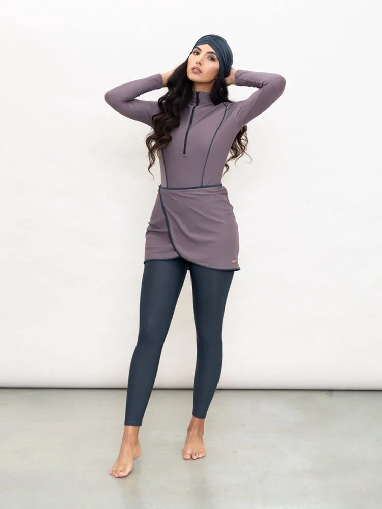 AMEHE Women's Modest Long-Sleeve Burkini Swimwear with Hijab