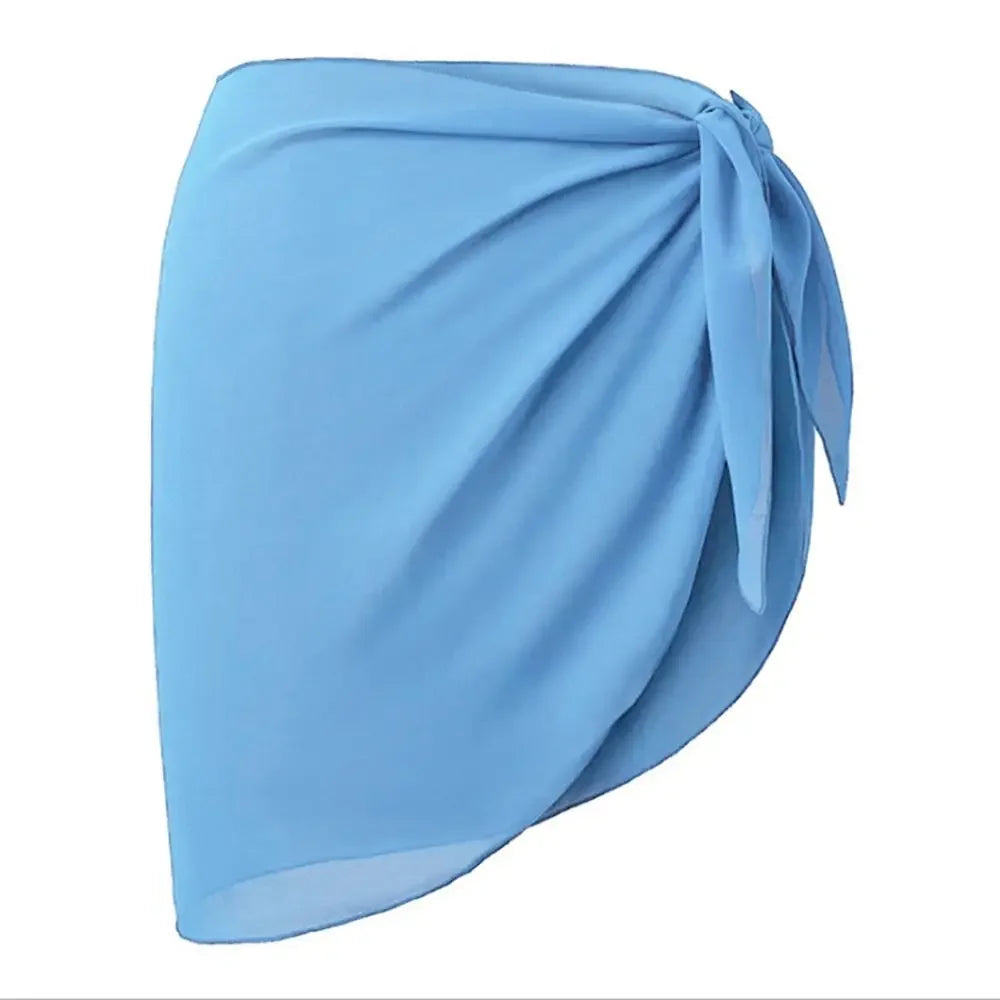 AMEHE Women's Sheer Chiffon Sarong Wrap Beach Cover-Up Skirt