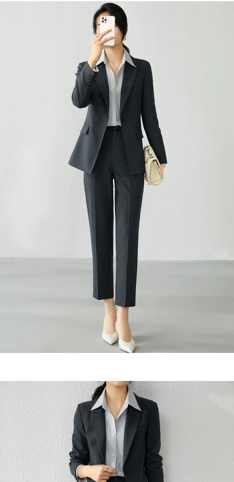 AMEHE Women’s Office Blazer & Pants Set – Stylish 2-Piece Outfit