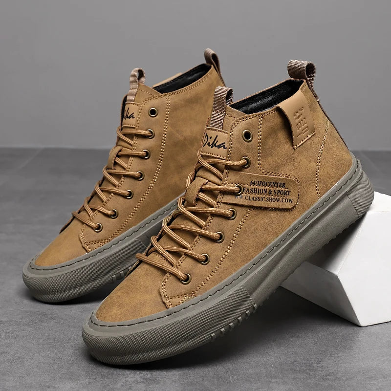 Men’s Trendy High-Top Shoes – Comfortable Business & Formal