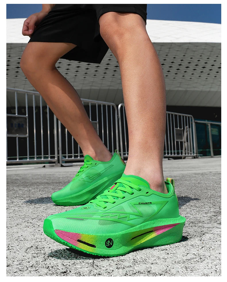 Carbon Plate Running Shoes – Lightweight Breathable Marathon Sneakers for Men & Women, Non-Slip Athletic Training Shoes