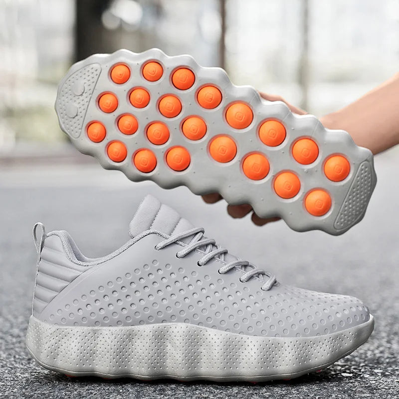 Men’s Cushioned Running Shoes – Breathable Thick Sole Non-Slip Sneakers
