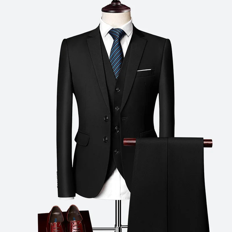 AMEHE Men’s Slim Business Suit Set