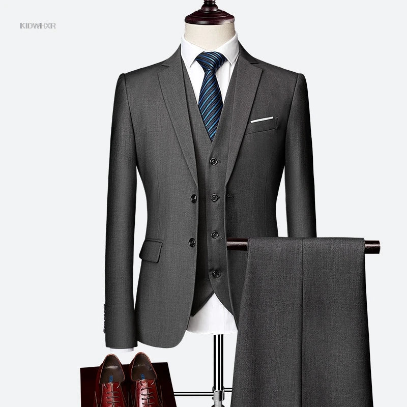 AMEHE Men’s Slim Business Suit Set