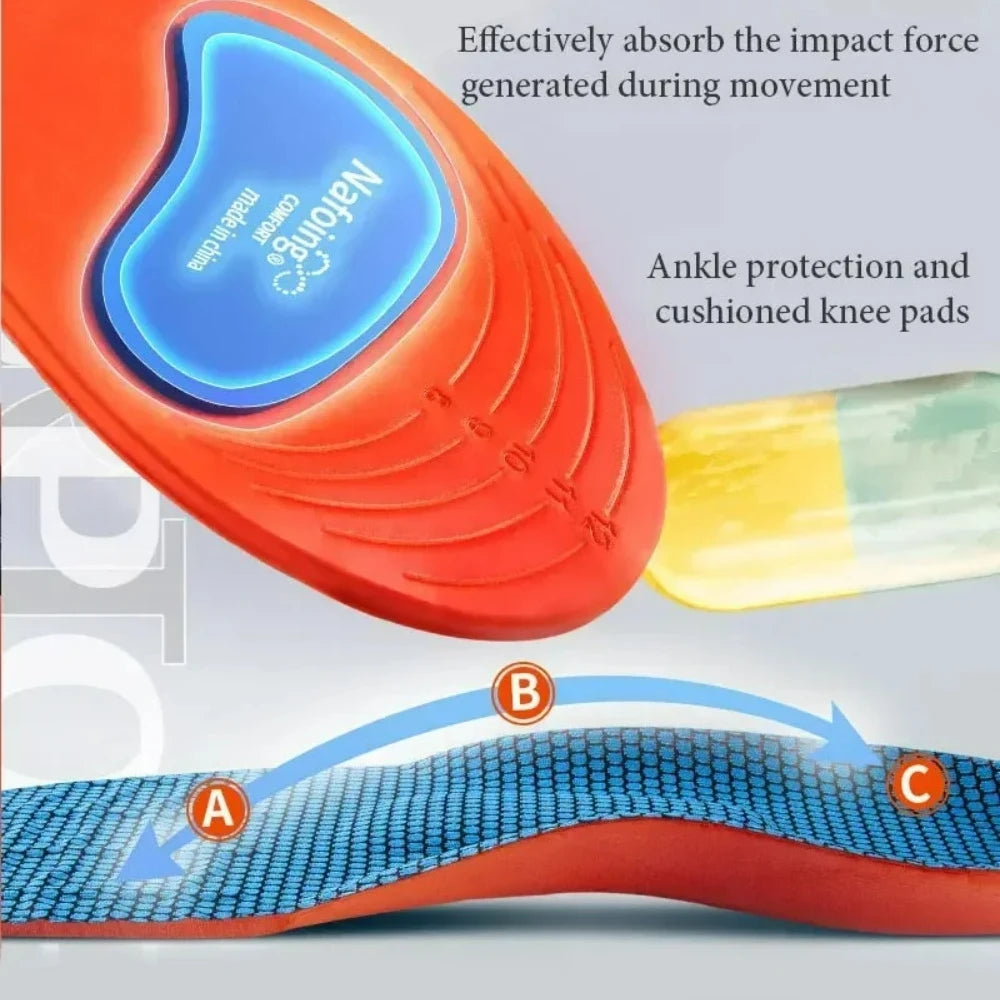 Orthopedic Sport Insoles for Shoes – Shock Absorption Breathable Deodorant Cushion Insoles for Running, Walking & Daily Comfort (Men & Women)