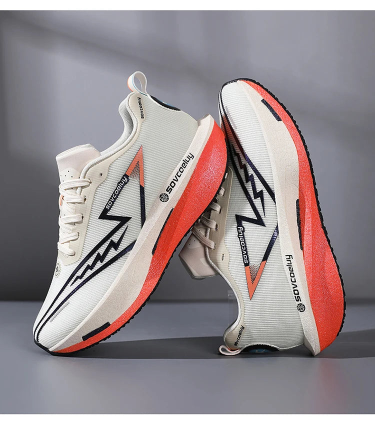 Carbon Plate Running Shoes – Lightweight Breathable Marathon Sneakers for Men & Women, Athletic Non-Slip Training Shoes