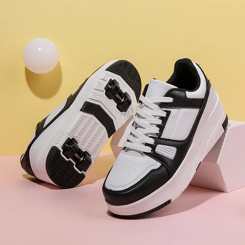 Boys & Girls 4-Wheel Skate Sneakers – Fashionable & Fun