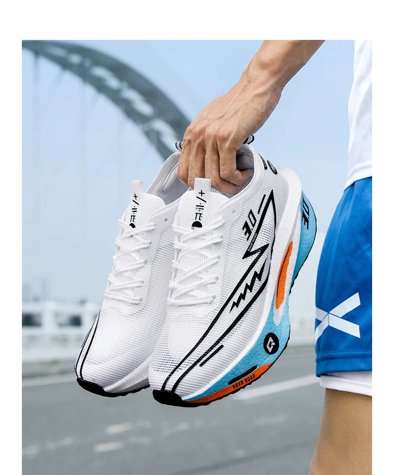 Carbon Plate Running Shoes – Lightweight Breathable Marathon Sneakers for Men & Women, Non-Slip Athletic Training Shoes
