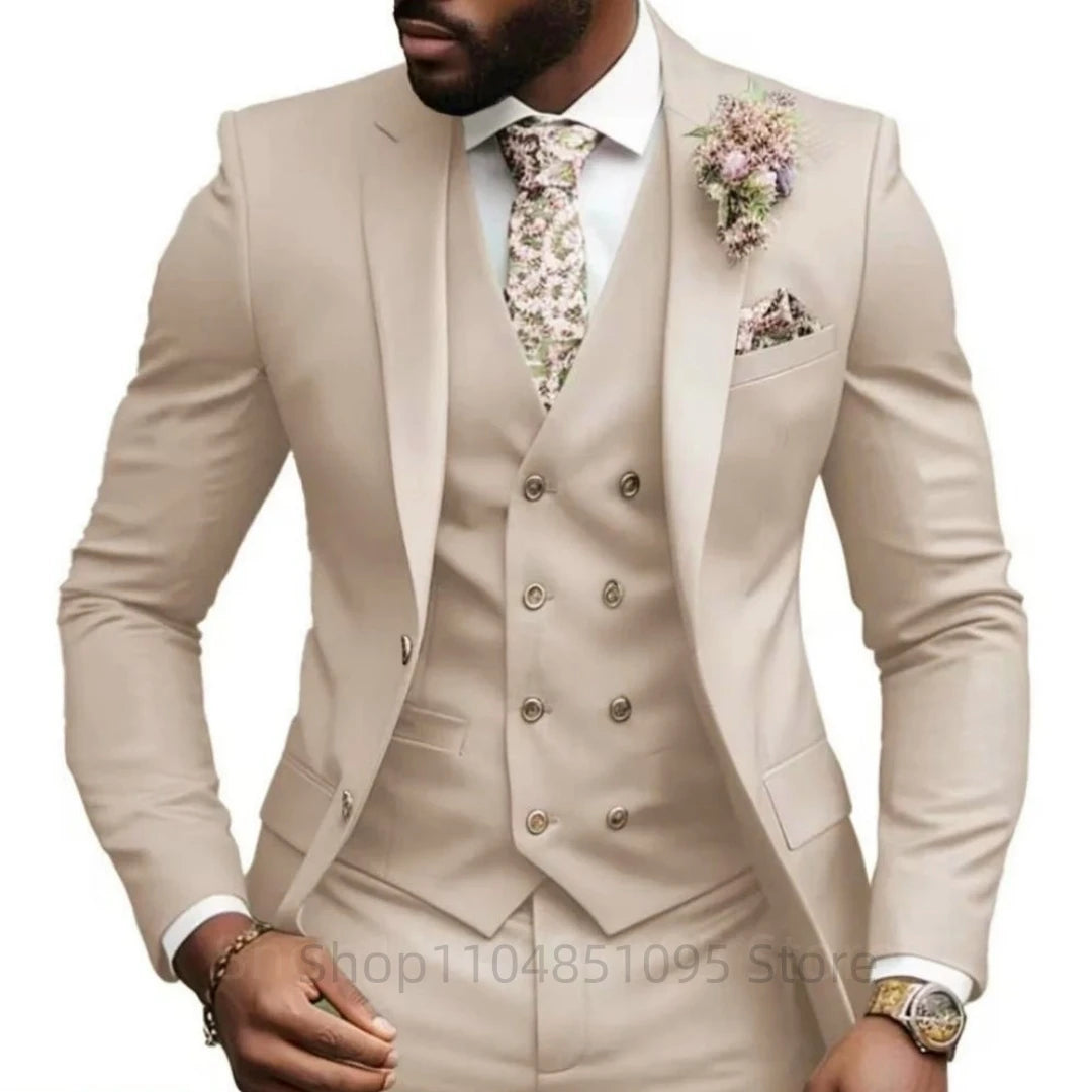 AMEHE Cool high quality 3Pcs Elegant Suits for Men
