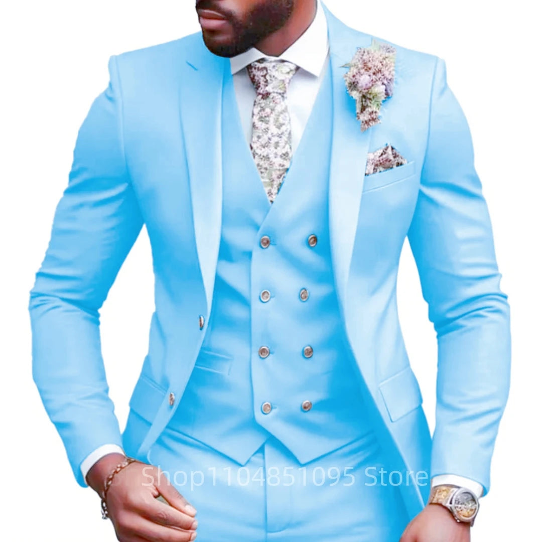 AMEHE Cool high quality 3Pcs Elegant Suits for Men