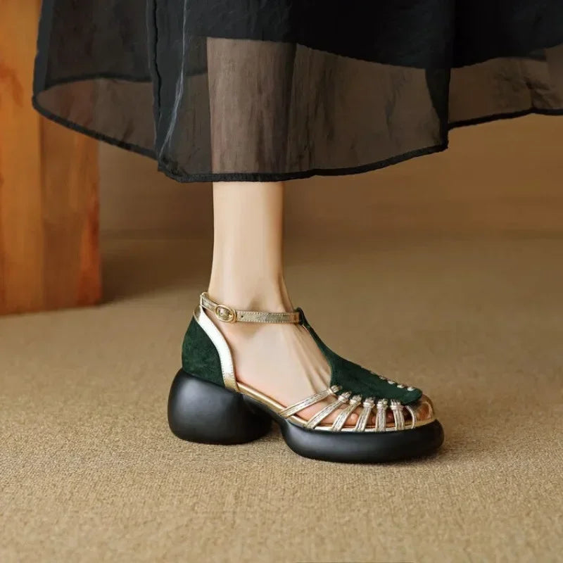 Ladies’ Comfortable Summer Sandals – Trendy Buckle Flats