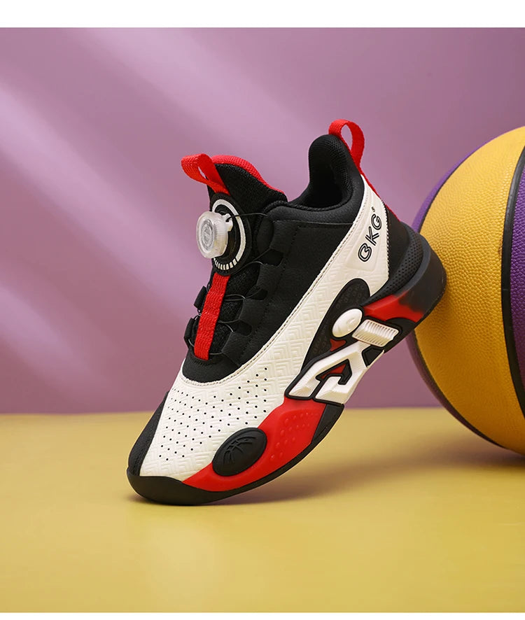 Children’s Youth Basketball Sneakers – Breathable Leather Footwear