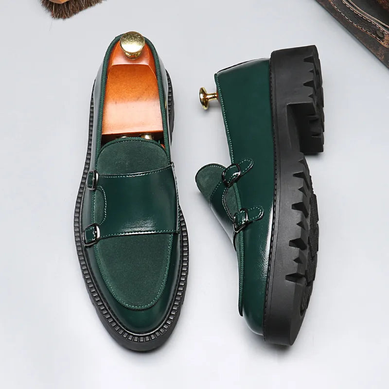 Classic Men’s Patchwork Dress Shoes – Elegant & Stylish