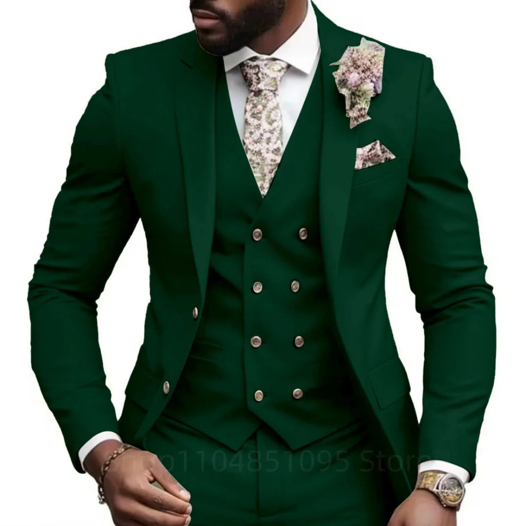 AMEHE Cool high quality 3Pcs Elegant Suits for Men